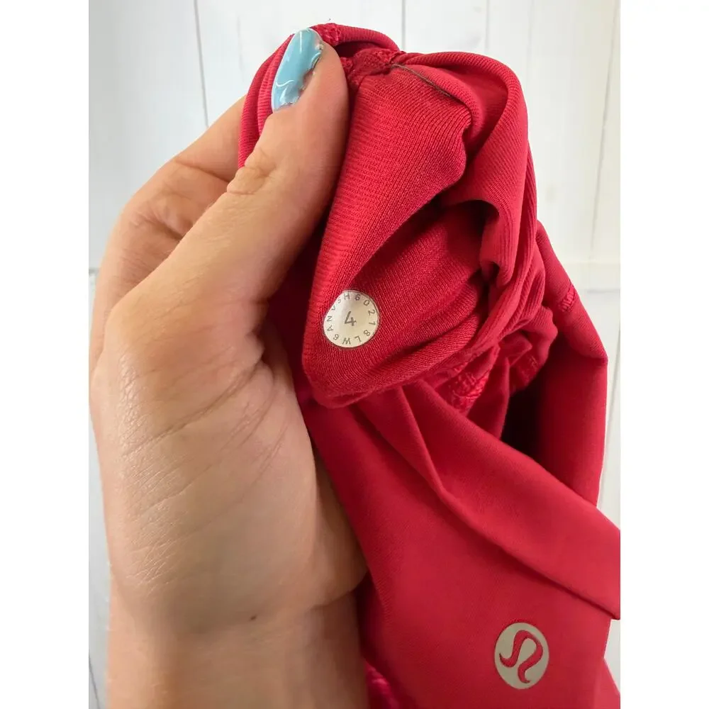 Lululemon Red Ankle Leggings Size 4 Nylon Women's Excellent